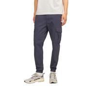 JACK & JONES Men's Cargo Jogger Sweatpants Cuffed Track Bottom Slim fit Jeans for Men, Indian Ink- 36W / 32L