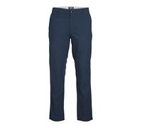 JACK & JONES Men's Jpstollie Jjdave Linen Blend Chino Trousers, Blazer Navy, 40 W/32 L