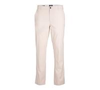 JACK & JONES Men's Jpstollie Jjdave Linen DEK Ps Chino Trousers, Moonbeam, 44W x 32L
