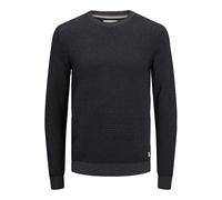 JACK & JONES Mens Knit Crew Neck Sweater Dark Grey Melange S