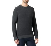 JACK & JONES Mens Knit Crew Neck Sweater Dark Grey Melange S