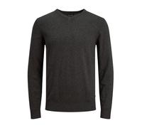 JACK & JONES Men's Lightweight Long Sleeve V-Neck Knit Pullover Basic Sweater Top JJEEMIL., Colours:Dark Grey, Size Sweater:L
