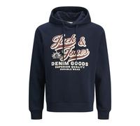 Jack & Jones Logo 2 Col Hoodie Blue M Men
