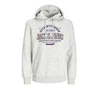 JACK & JONES Mens Logo Hoodie White Melange L