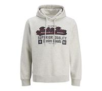 JACK & JONES Mens Logo Hoodie White Melange XL