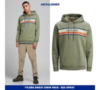 JACK&JONES Men's Logo printed pullover sweatshirt hoodie, cotton, Regular fit