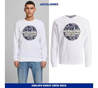 JACK&JONES Men's Logo Sweatshirt Crew Neck Classic & Simple, White, Size XS