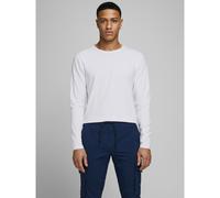 Jack & Jones Mens Long Sleeve Plain Stretch T-Shirt Black Navy White Grey Top