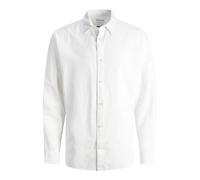 JACK & JONES Mens LS Linen Shirt White XXL