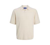 JACK & JONES Men's Jorparos Knit Easter Ss Crochet Polo, Sea Salt, XL