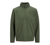 JACK & JONES Men's Jjecorp Logo Fleece Quarter Zip Noos Sweatshirt, Kombu Green, M