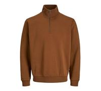 JACK & JONES Mens Male Sweatshirt Mit Halbem Reißverschluss Einfarbig Jjebradley Sweat Half Zip Noos, Monks Robe, XXL UK