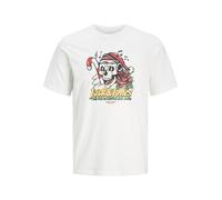 JACK & JONES Men's Male X-mas T-Shirt, Bright White, S