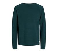 JACK & JONES Mens Melange Sweater Long Sleeve Cotton Deep Teal L