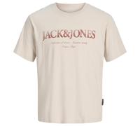 Jack & Jones Mens Men’s Logo Print T-Shirt Short Sleeve - Mocha - Size Large