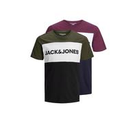Jack & Jones Men's Mens 2Pcs Logo T-Shirts Crew Neck Cotton Forest Night+Port Royale, S | Size: Small jack & jones Multicolor S
