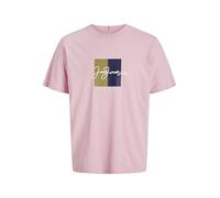 JACK & JONES Men's Men's Logo T-Shirt Jorfrederiksberg Box Script Tee Ss Cn Ln, Tickled Pink, S