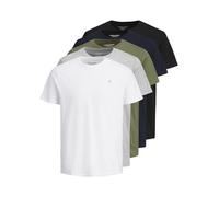 Jack & Jones Men's T-Shirt JORJXJ Short Sleeve Crew Neck 5-Pack White XL