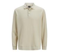 JACK & JONES Mens Owen Polo Long Sleeve Almond Milk XL