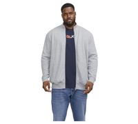 Jack & Jones Men's Paulos Sweat Zip PLS Sweatshirt, Light Grey Melange, 2XL UK