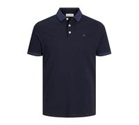 JACK & JONES Mens Paulos Tipped Pique Polo Shirt Dark Navy XS