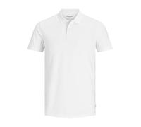 Jack & Jones Polo Shirt Epaulos - Cotton Pique Short Sleeve White XS Men