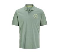 JACK & JONES Mens Polo Shirt Casual Cotton Collared Neck Short Sleeve Polo Shirt for Men UK, Iceberg Green Colour, Size- L