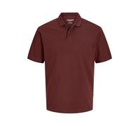 JACK & JONES Men's Polo Shirt Casual Cotton Collared Neck Short Sleeve Tee Top for Men -Bitter Chocolate-XL