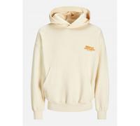 JACK & JONES Mens Printed Hoodie Antique White S