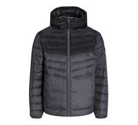 JACK & JONES Mens Puffer Jacket 100% Nylon Quilted Padded Windproof Outdoor Jacket for Men, Asphalt Colour, Size- M