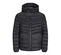 JACK & JONES Mens Puffer Jacket 100% Nylon Quilted Padded Windproof Outdoor Jacket for Men, Black Colour, Size- M