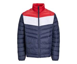 Jack & Jones Men's Puffer Jacket with Zip Front and High Collar Windproof Jacket