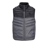 JACK & JONES Mens Puffer Vest with Full-Zip Closure - Lightweight Sleeveless Puffer Gilet for Men, Asphalt Colour, Size- L