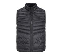 JACK & JONES Mens Puffer Vest with Full-Zip Closure - Lightweight Sleeveless Puffer Gilet for Men, Black Colour, Size- XL