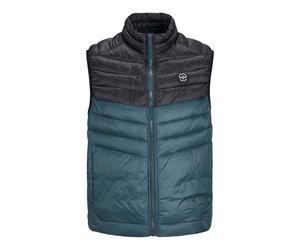 JACK & JONES Mens Puffer Vest with Full-Zip Closure - Lightweight Sleeveless Puffer Gilet for Men, Magical Forest Colour, Size- L