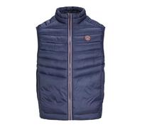 JACK & JONES Mens Puffer Vest with Full-Zip Closure - Lightweight Sleeveless Puffer Gilet for Men, Navy Blazer Colour, Size- L
