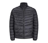 JACK & JONES Mens Quilted Jacket Windproof 100% Nylon Long Sleeve Outdoor Puffer Jacket for Men, Black Colour, Size- XL