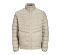 JACK & JONES Mens Quilted Jacket Windproof 100% Nylon Long Sleeve Outdoor Puffer Jacket for Men, Crockery Colour, Size- XL