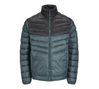 JACK & JONES Mens Quilted Jacket Windproof 100% Nylon Long Sleeve Outdoor Puffer Jacket for Men, Magical Forest Colour, Size- L