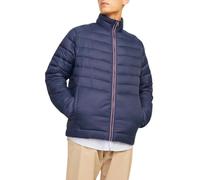 JACK & JONES Mens Quilted Jacket Windproof 100% Nylon Long Sleeve Outdoor Puffer Jacket for Men, Navy Blazer Colour, Size- XL