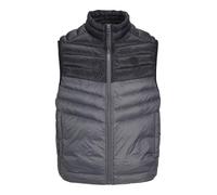 JACK & JONES Men's Quilted Puffer Gilet - Full Zip Quilted Sleeveless Jacket with High Neck Lightweight Jacket, Asphalt Colour, Size- M