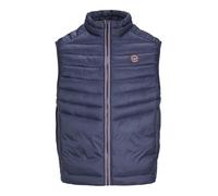 JACK & JONES Men's Quilted Puffer Gilet - Full Zip Quilted Sleeveless Jacket with High Neck Lightweight Jacket, Navy Blazer Colour, Size- S
