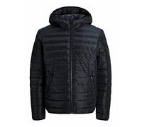 JACK & JONES Mens Quilted Puffer Jacket, Hooded, Padded, Full Zip