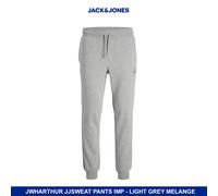 Jack & Jones Men's Regular Fit Cotton Made Sweatpants with Ribbed Cuffs, LGM