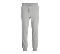 Jack & Jones Mens Regular Fit Cotton Made Sweatpants with Ribbed cuffs - Light Grey - Size 2XL
