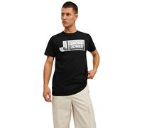 JACK & JONES Men's Regular Fit Cotton T-Shirt | 100% Cotton Crew Neck Short Sleeve | Black (UK S) | All-Season Comfort | Machine Washable
