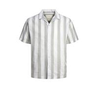 JACK & JONES Men's Jprccsummer Stripe Resort Shirt S/S Short-Sleeved, Lily pad/fit: Relax fit, M