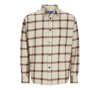 JACK & JONES Men's Jorfrederiksberg Flannel Shirt Ls Sn Casual, Oatmeal, S