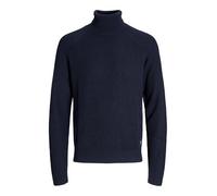 JACK & JONES Men's Roll Neck Panel Knit Sweater 12278918 - Soft Lightweight Pullover Jumper, Smart Casual Wear, Sky Captain Colour, UK Size - XXL