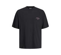 JACK & JONES Mens Santorini Graphic Short Sleeve T-Shirt Black S